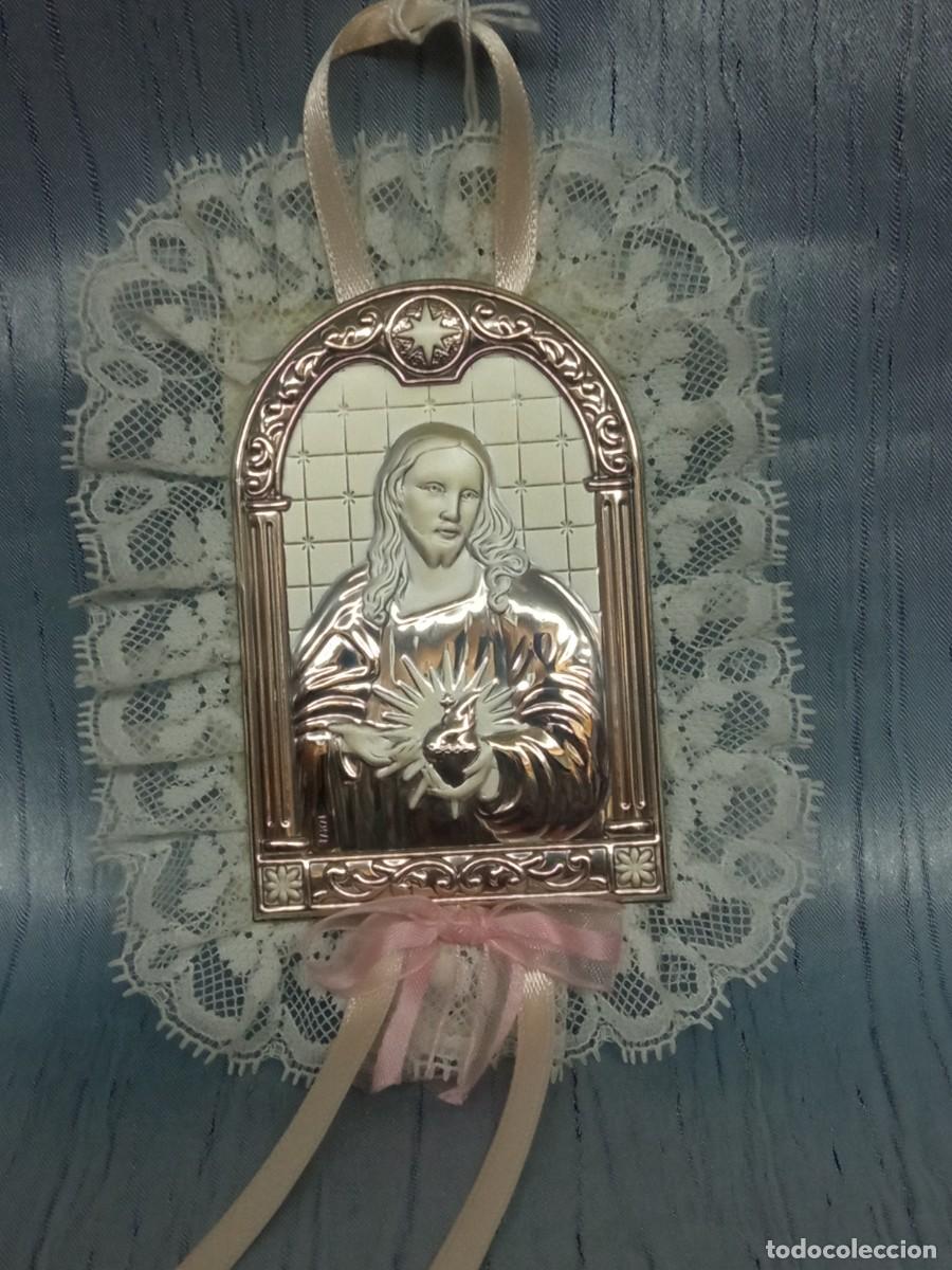 Antig&uuml;edades: Cuelga cuna Sgdo. Coraz&oacute;n de J. En plata - Foto 1