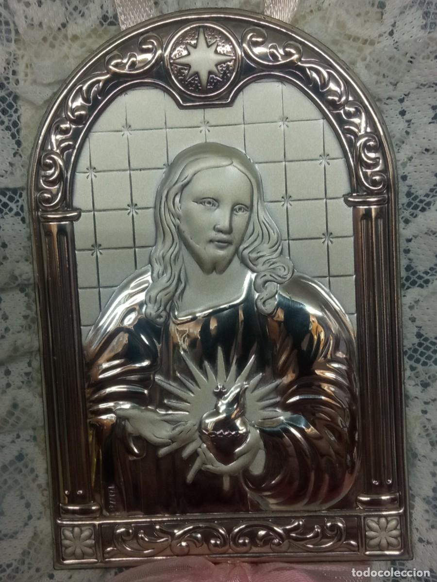 Antig&uuml;edades: Cuelga cuna Sgdo. Coraz&oacute;n de J. En plata - Foto 2