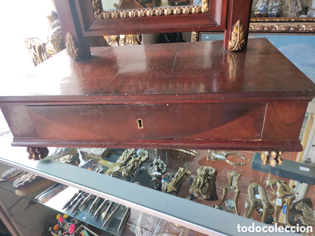 Antig&uuml;edades: Tocador de sobre mesa Imperio - Foto 3