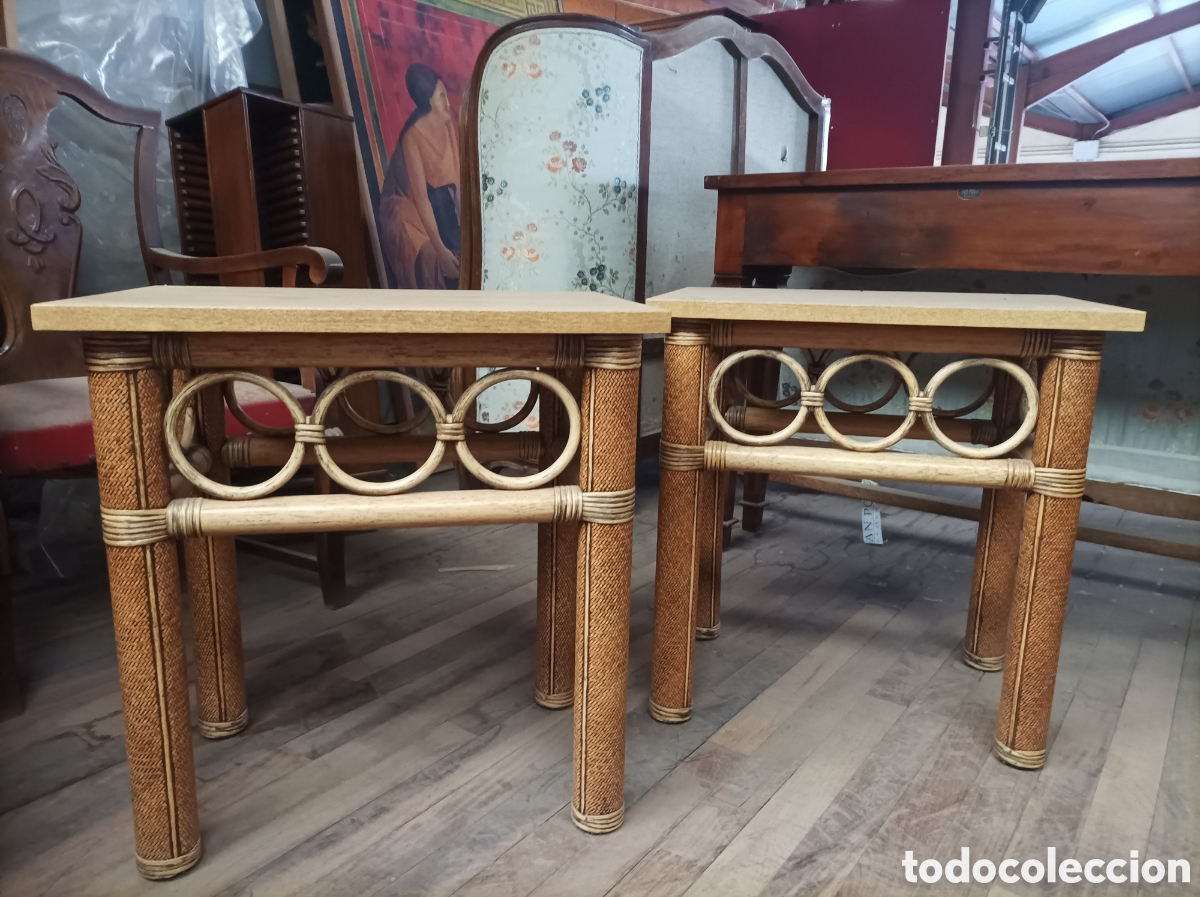 Antig&uuml;edades: Mesita auxiliar de bamb&uacute; - Foto 1