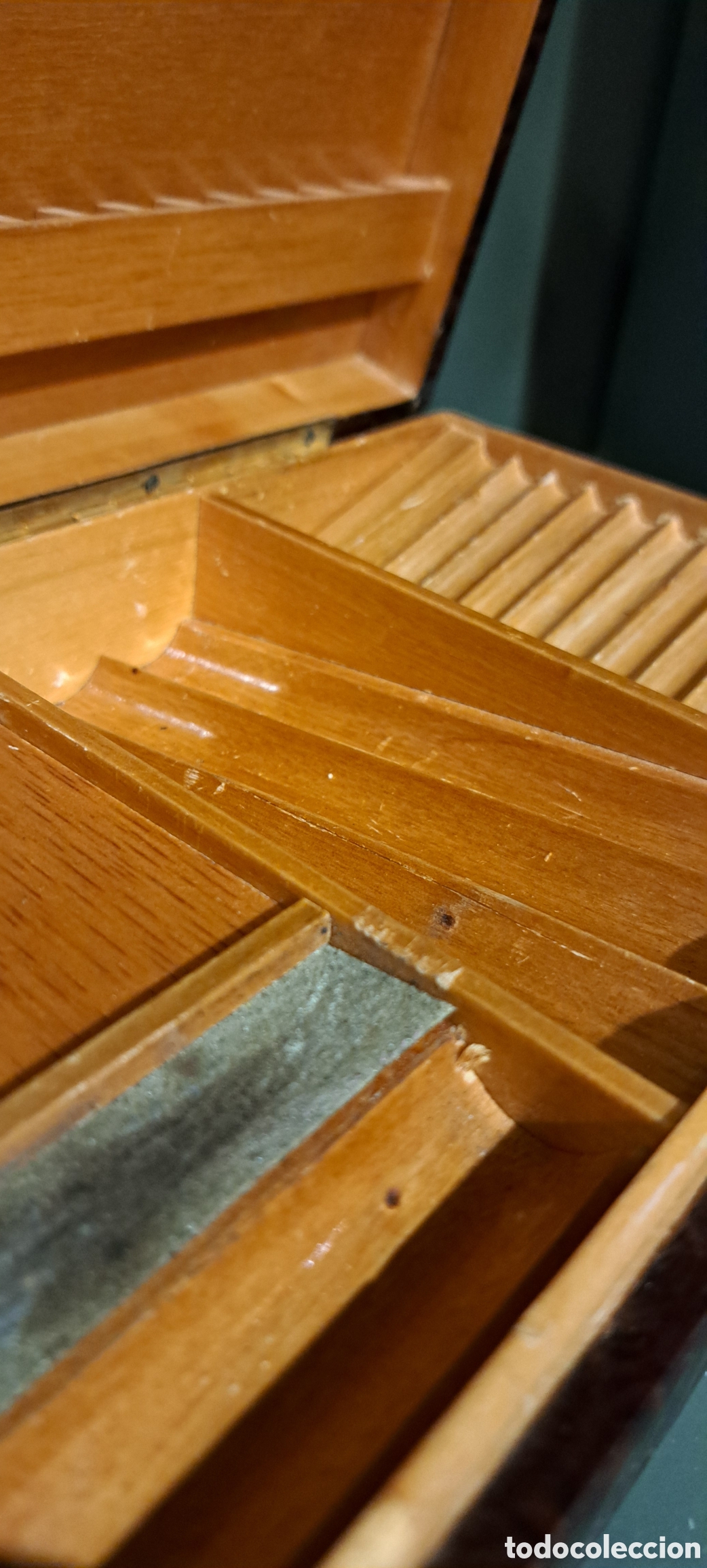 Antig&uuml;edades: Caja Tabaco madera vintage - Foto 2