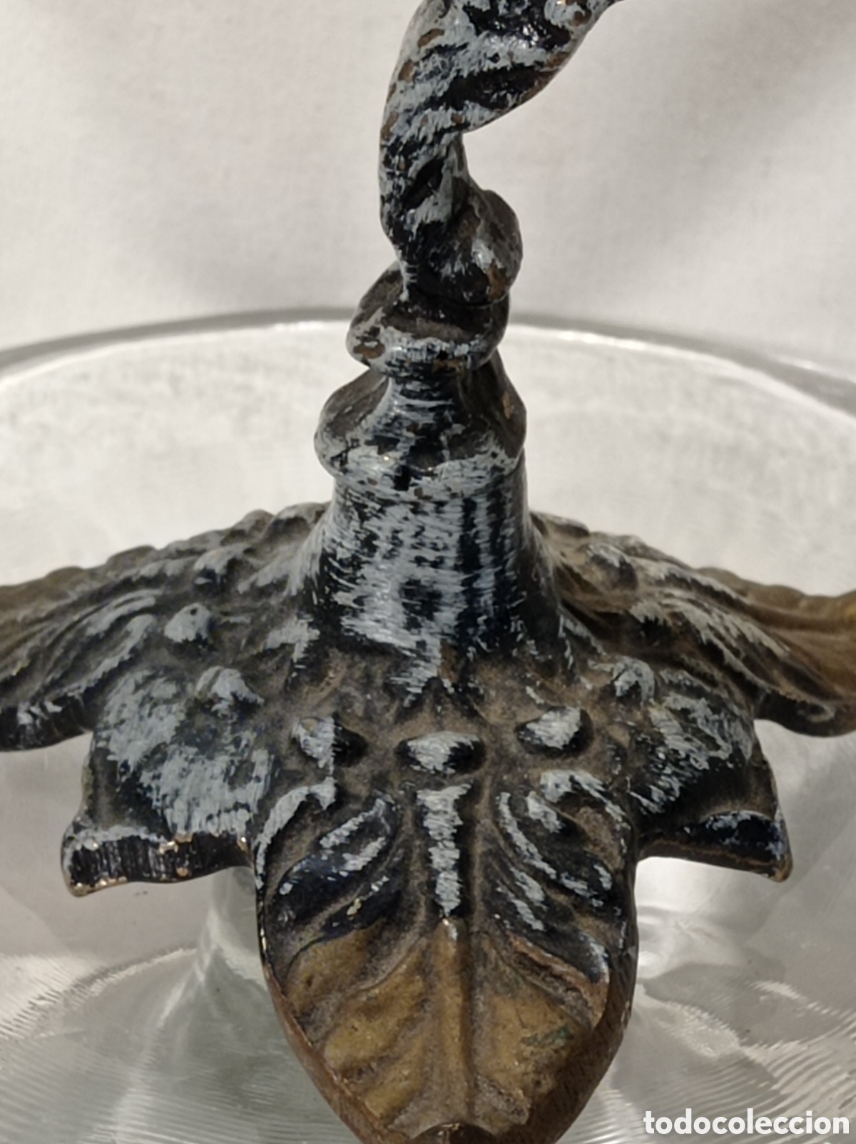 Antig&uuml;edades: CANDELABRO DE BRONCE PINTADO ESTILO MODERNISTA - Foto 8