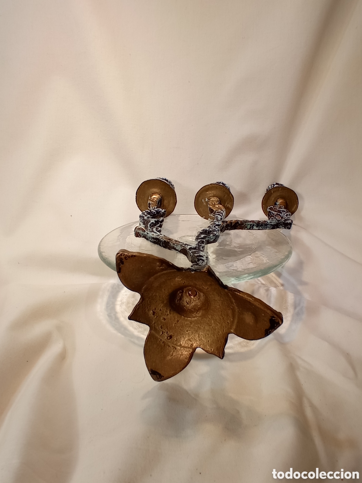 Antig&uuml;edades: CANDELABRO DE BRONCE PINTADO ESTILO MODERNISTA - Foto 11