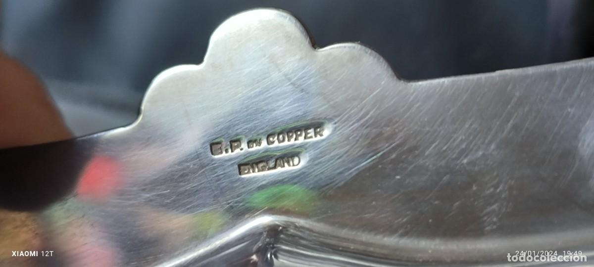 Antig&uuml;edades: BANDEJA PLATEADA CENTRO DE MESA CON 4 PATAS E.P.COPPER ENGLAND - Foto 4