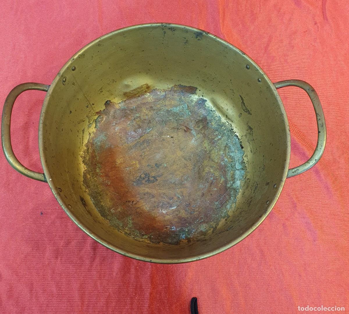 Antig&uuml;edades: Cazuela de cobre latonada - Foto 2