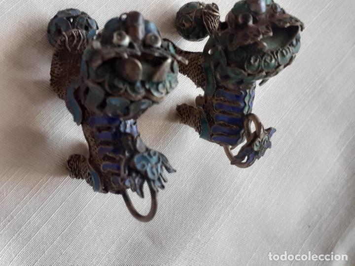 Antig&uuml;edades: Perros Foo filigrana esmaltada china - Foto 7