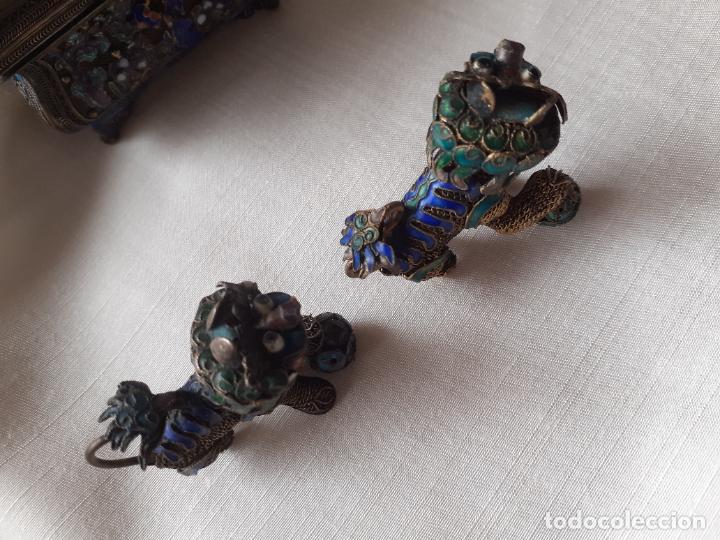 Antig&uuml;edades: Perros Foo filigrana esmaltada china - Foto 10