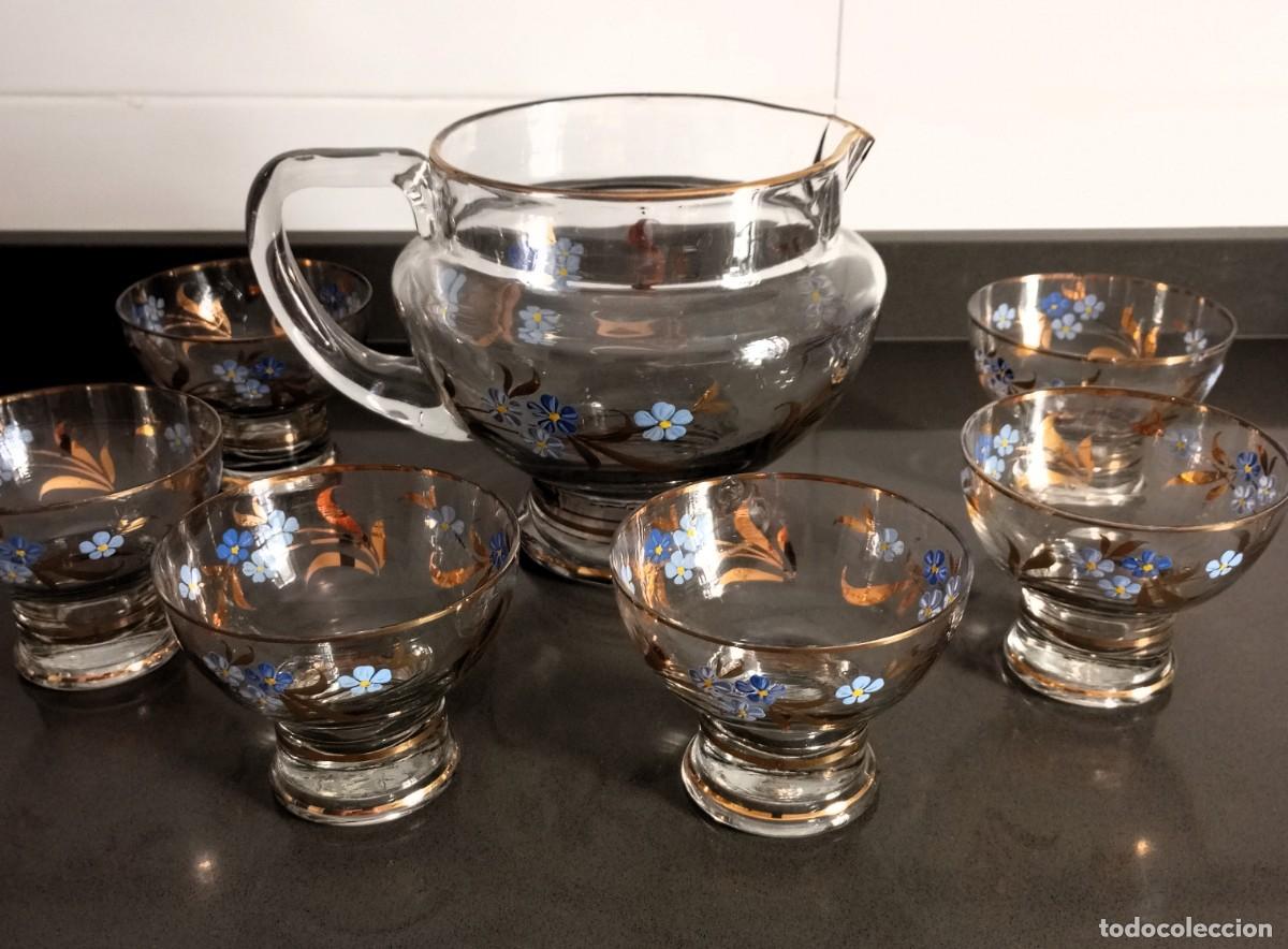 Antig&uuml;edades: jarra y vasos cristal - Foto 2