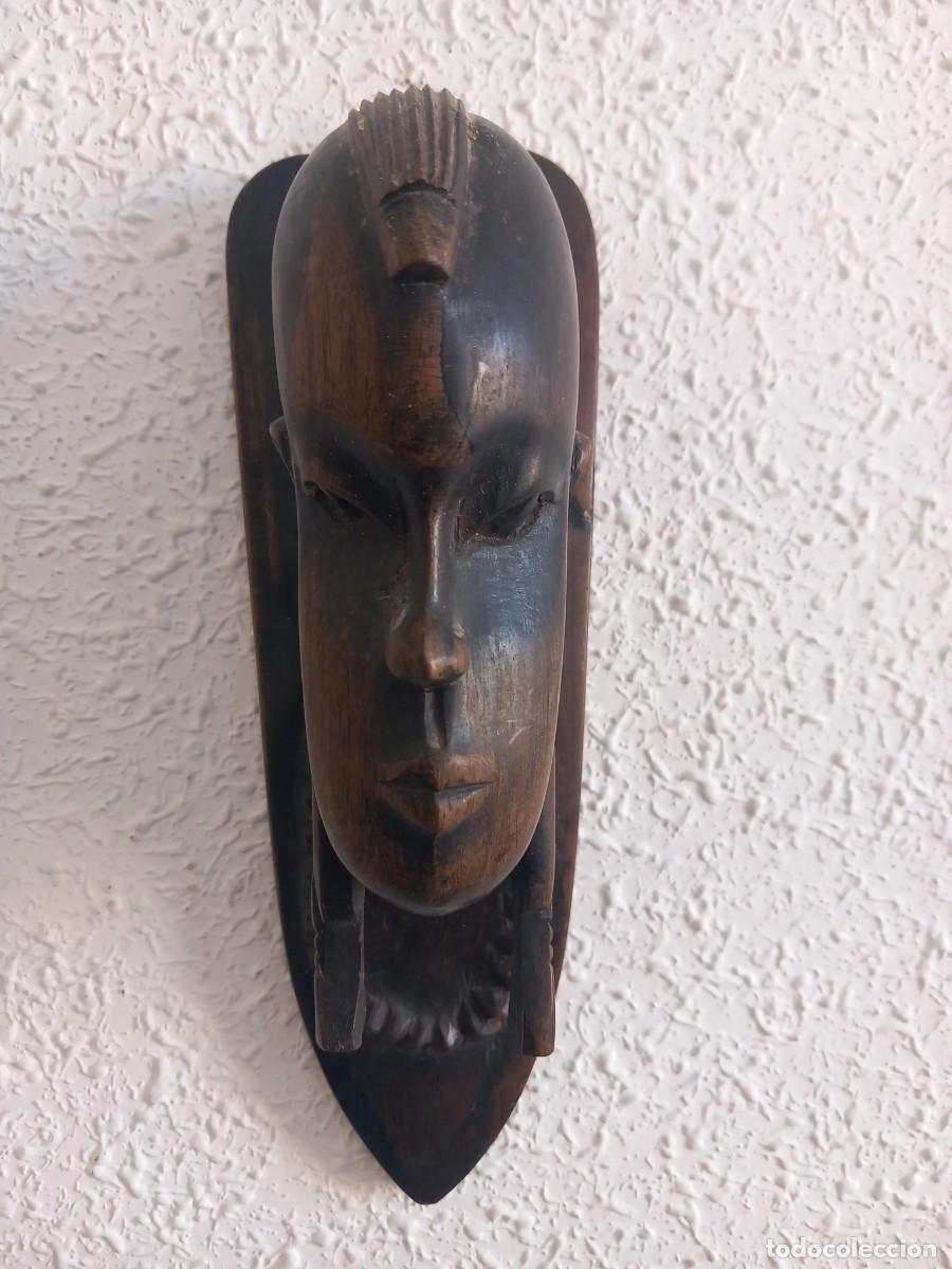Antig&uuml;edades: TALLA DE MADERA O MASCARA 28 CM - Foto 2