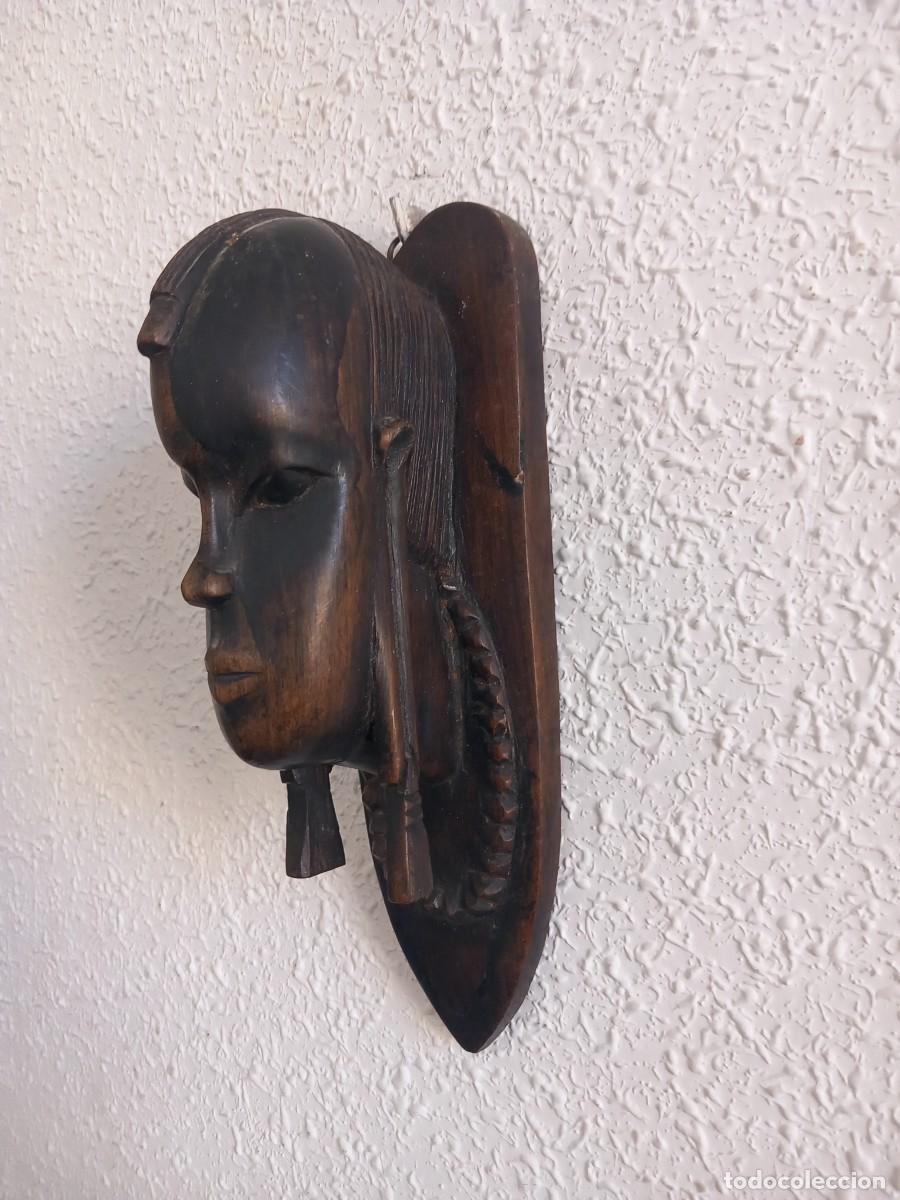 Antig&uuml;edades: TALLA DE MADERA O MASCARA 28 CM - Foto 3