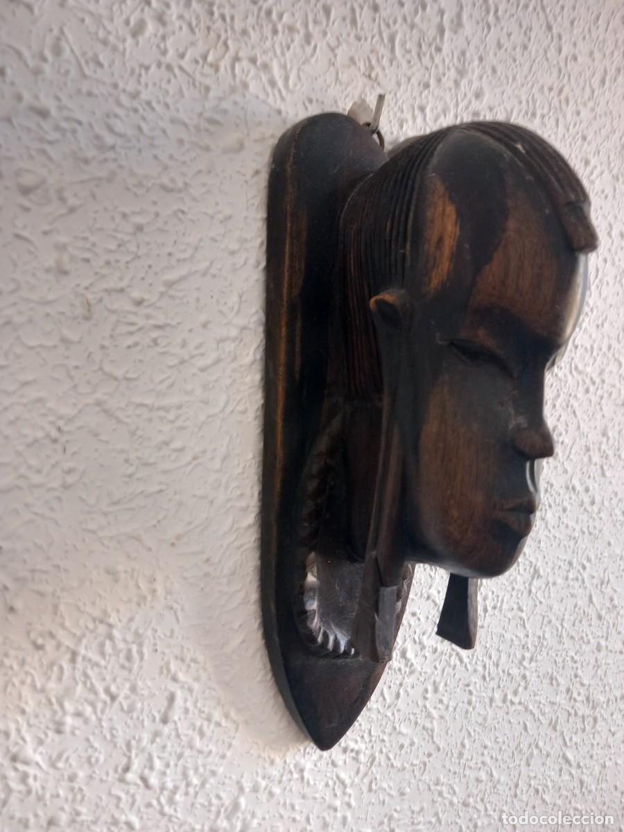 Antig&uuml;edades: TALLA DE MADERA O MASCARA 28 CM - Foto 4