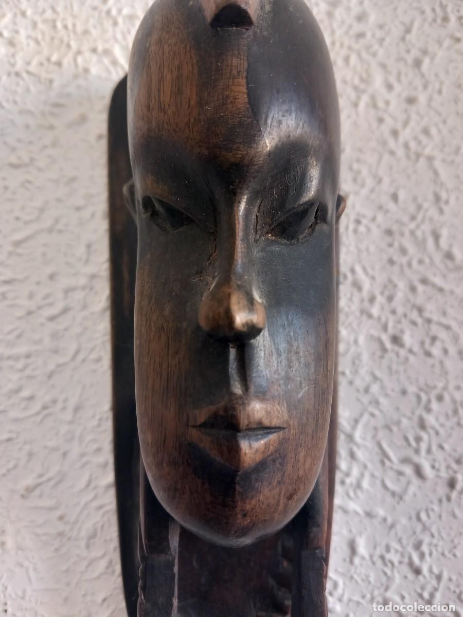 Antig&uuml;edades: TALLA DE MADERA O MASCARA 28 CM - Foto 7