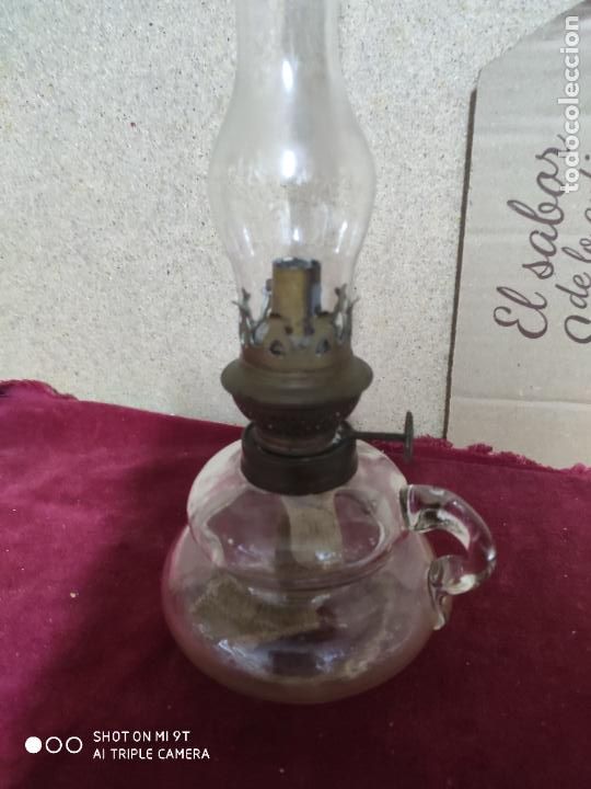 Antig&uuml;edades: QUINQUE DE CRISTAL Y METAL LATON - Foto 3