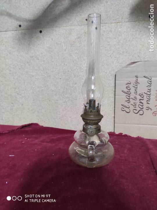 Antig&uuml;edades: QUINQUE DE CRISTAL Y METAL LATON - Foto 4