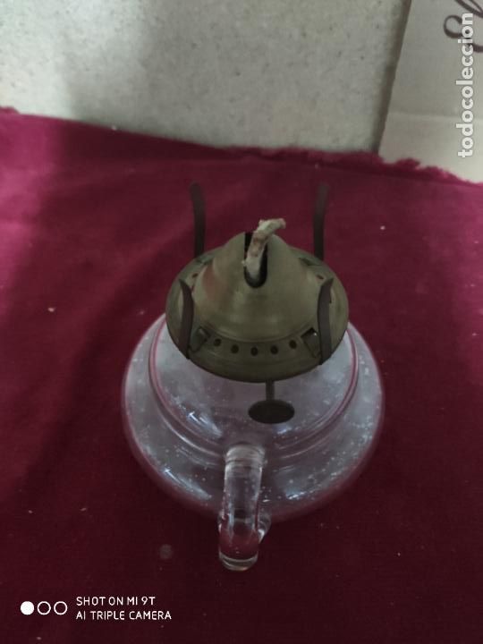 Antig&uuml;edades: QUINQUE DE CRISTAL Y METAL LATON - Foto 2