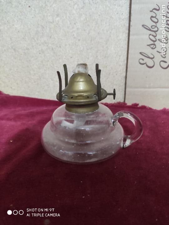 Antig&uuml;edades: QUINQUE DE CRISTAL Y METAL LATON - Foto 1