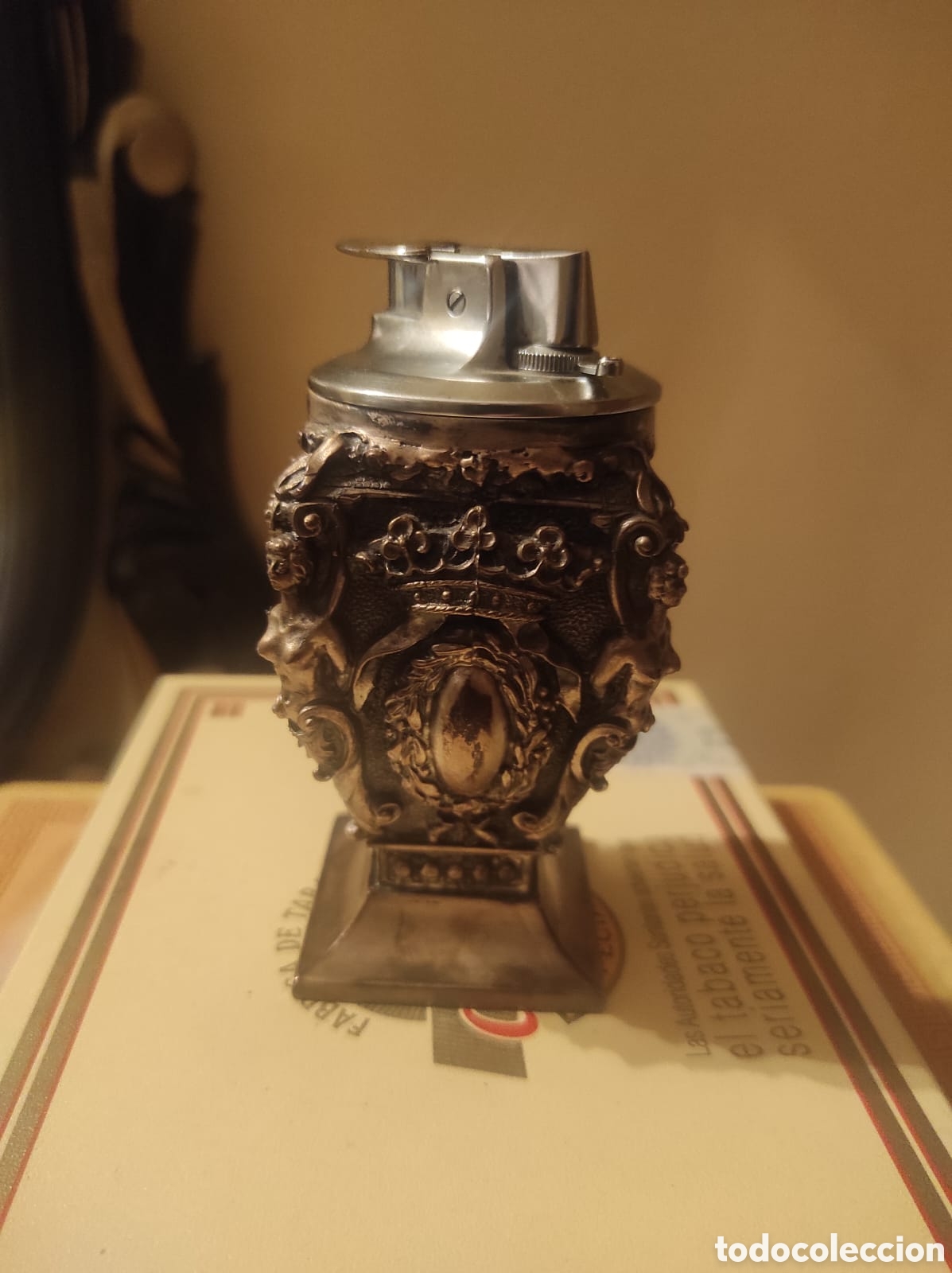 Antig&uuml;edades: MECHERO DE PLATA ENCENDEDOR DE SOBREMESA RONSON - Foto 2