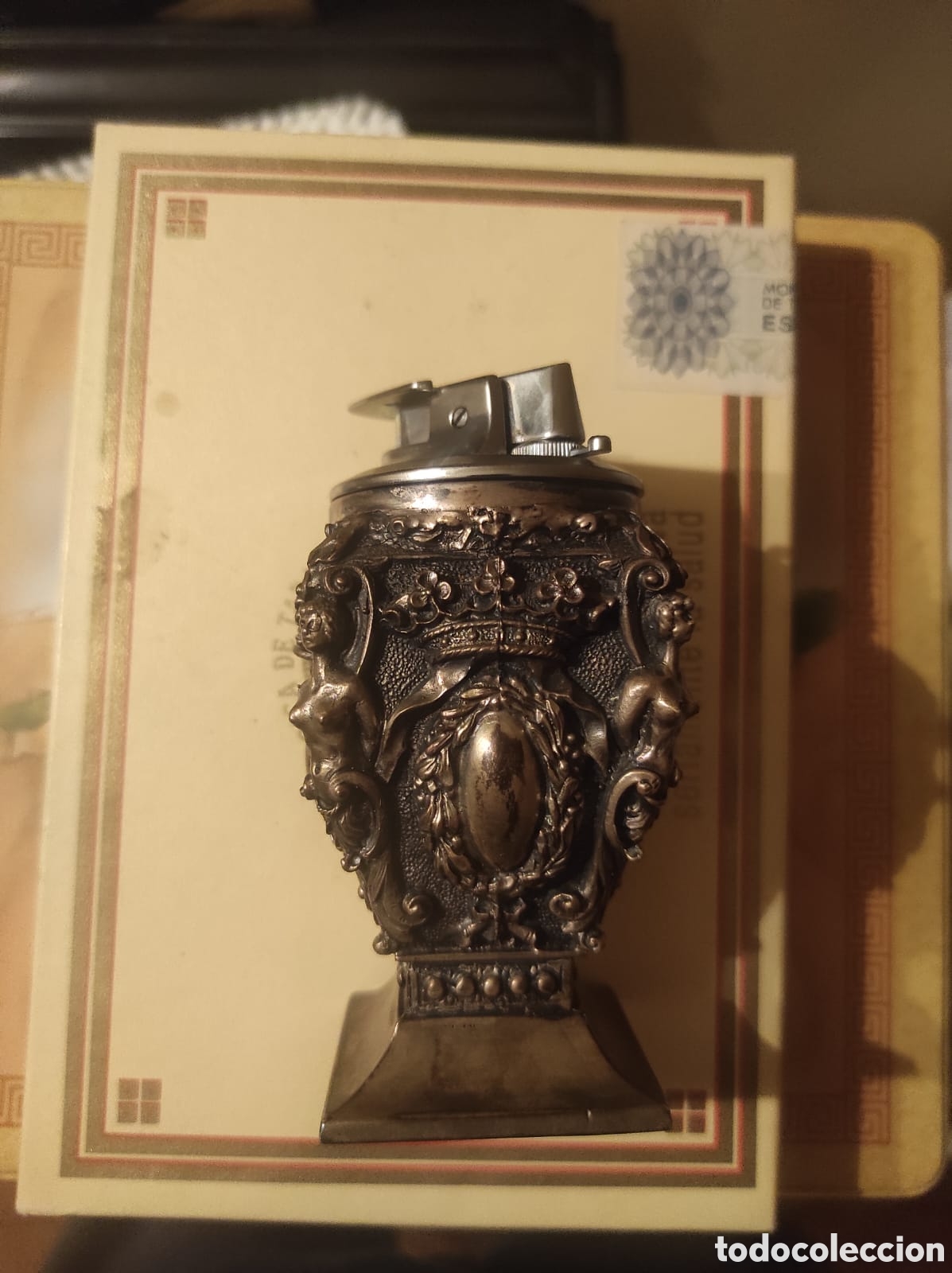 Antig&uuml;edades: MECHERO DE PLATA ENCENDEDOR DE SOBREMESA RONSON - Foto 3