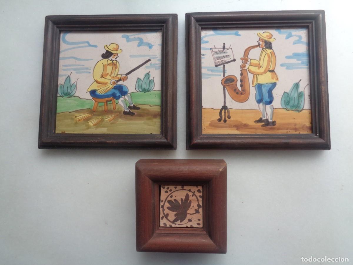Antig&uuml;edades: TRES AZULEJOS ENMARCADOS - Foto 2