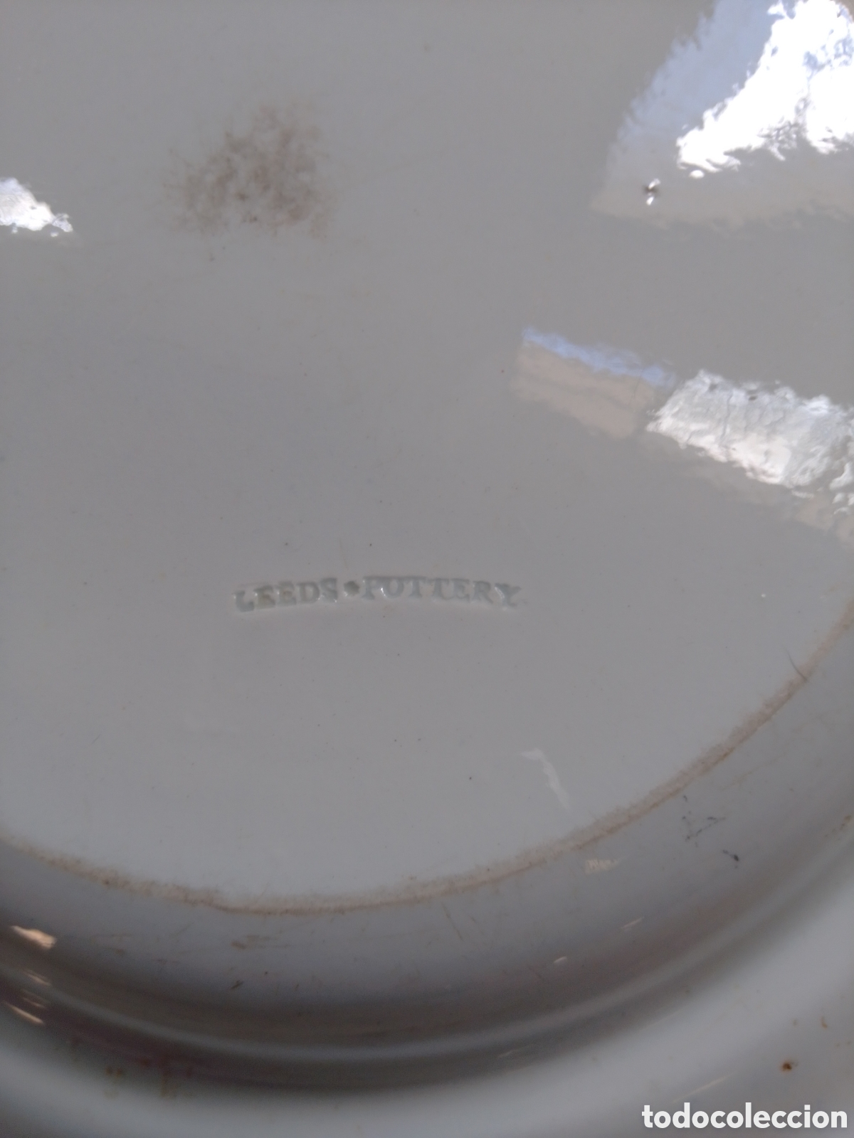 Antig&uuml;edades: Plato Loza. Leeds Pottery - Foto 3
