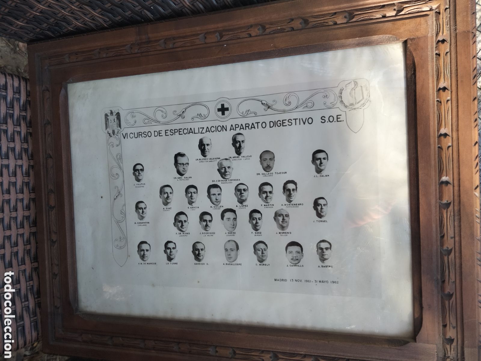 Antig&uuml;edades: Orla con fotos de prestigiosos m&eacute;dicos aparato digestivo Madrid 13 noviembre del 61 a mayo 1962