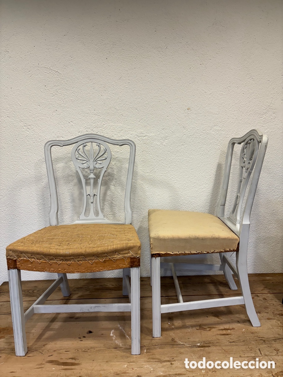 Antig&uuml;edades: 4 sillas INGLESAS POLICROMADAS - Foto 1