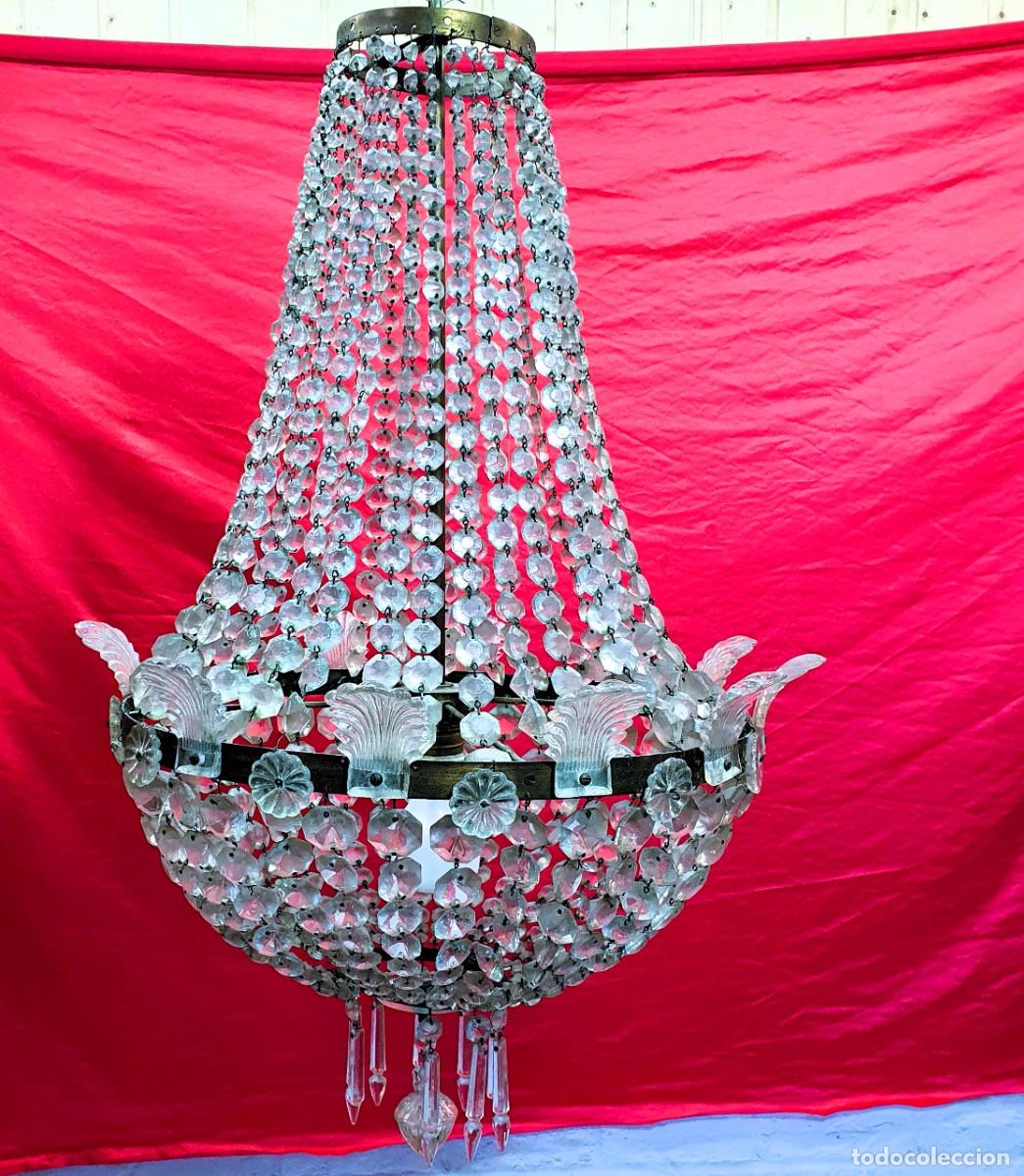 Antig&uuml;edades: Lampara medusa de cristal - Foto 1