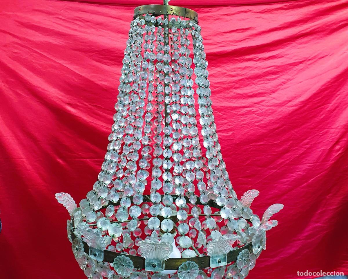 Antig&uuml;edades: Lampara medusa de cristal - Foto 2