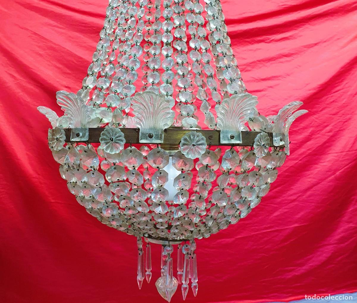 Antig&uuml;edades: Lampara medusa de cristal - Foto 3