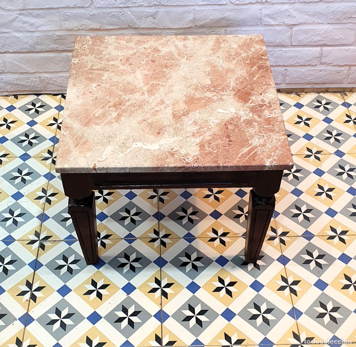 Antig&uuml;edades: Mesa auxiliar con marmol - Foto 2