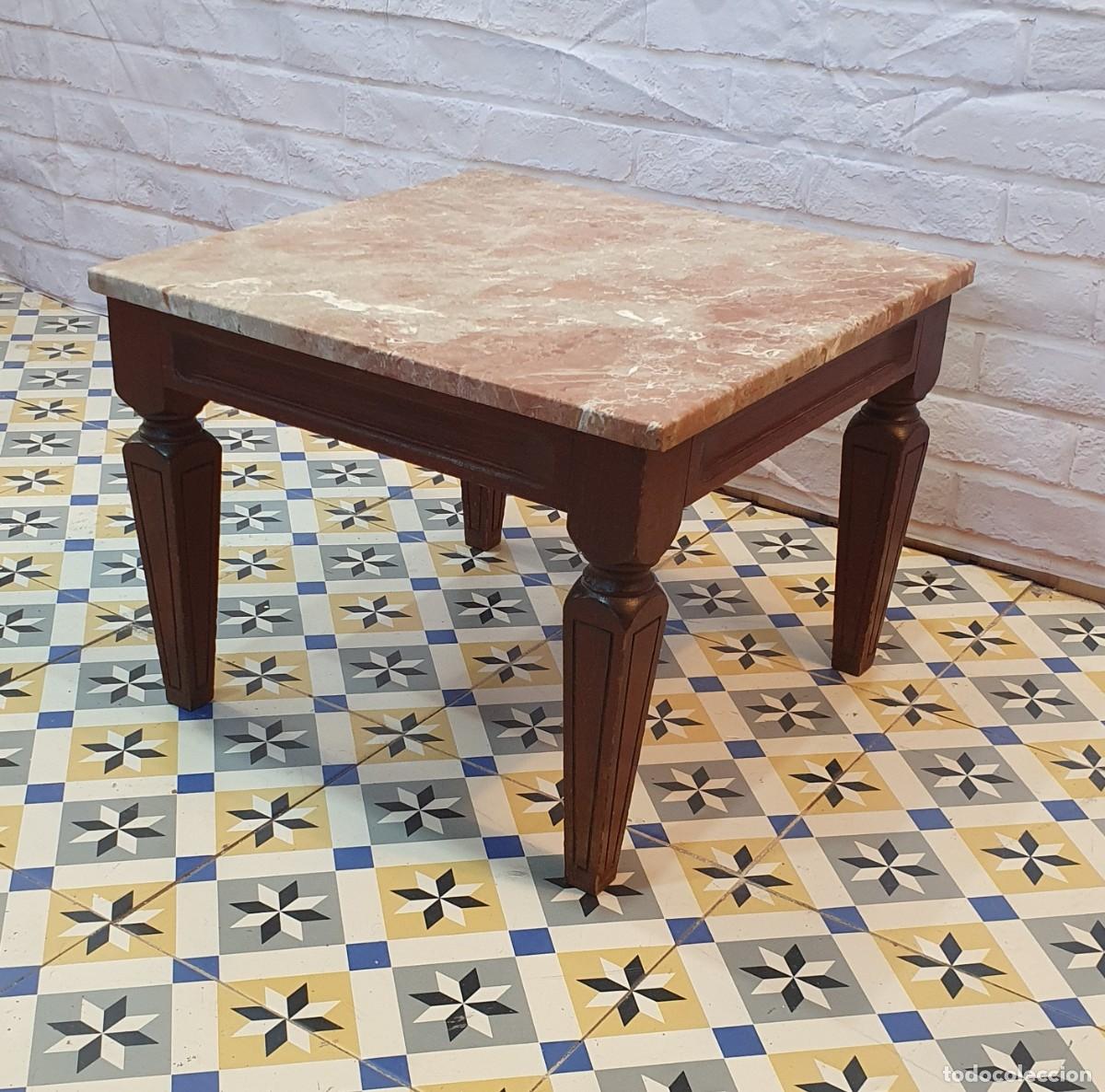Antig&uuml;edades: Mesa auxiliar con marmol - Foto 3