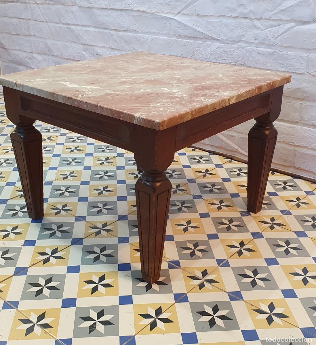 Antig&uuml;edades: Mesa auxiliar con marmol - Foto 4