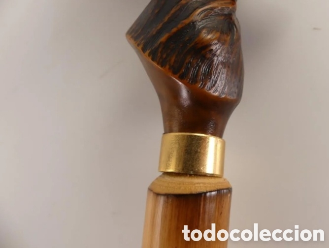 Antig&uuml;edades: Bast&oacute;n ciervo tallado en madera - Foto 2