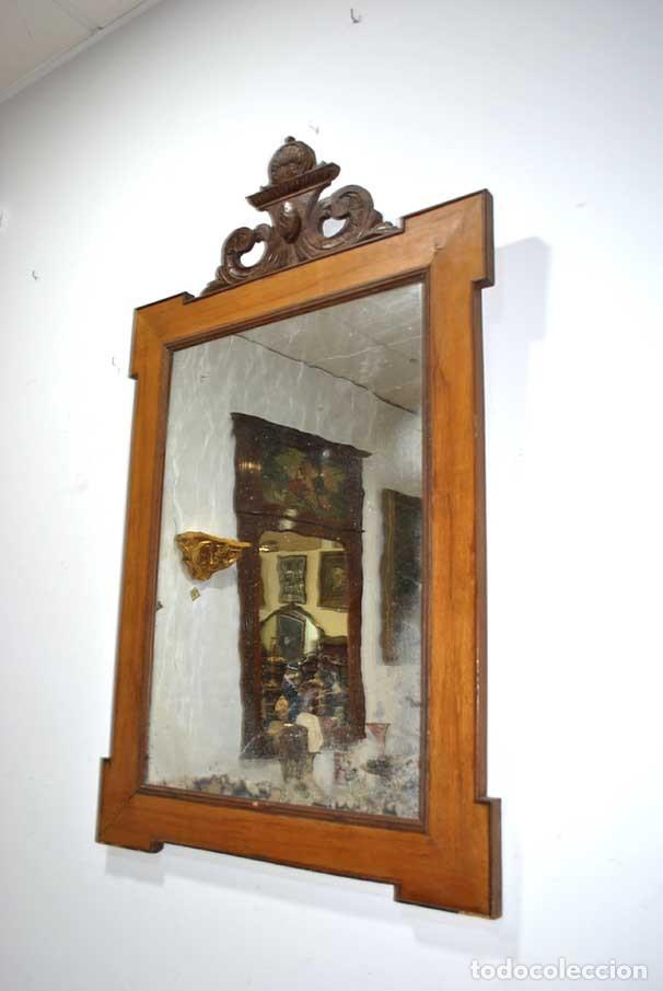 Antig&uuml;edades: ESPEJO ALFONSINO DE MADERA TALLADA - Foto 3