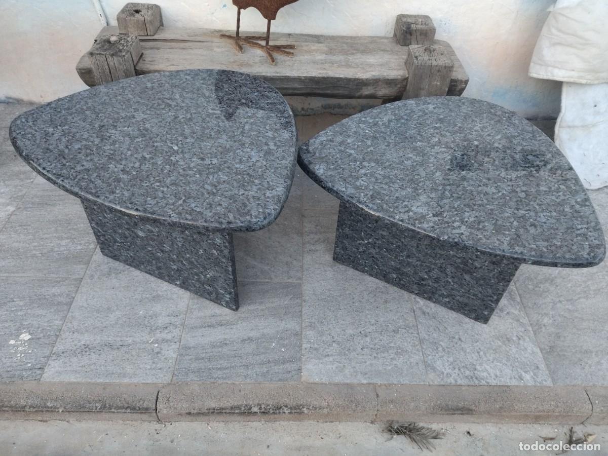 Antig&uuml;edades: Juego de 2 mesas de centro de m&aacute;rmol negro. - Foto 5