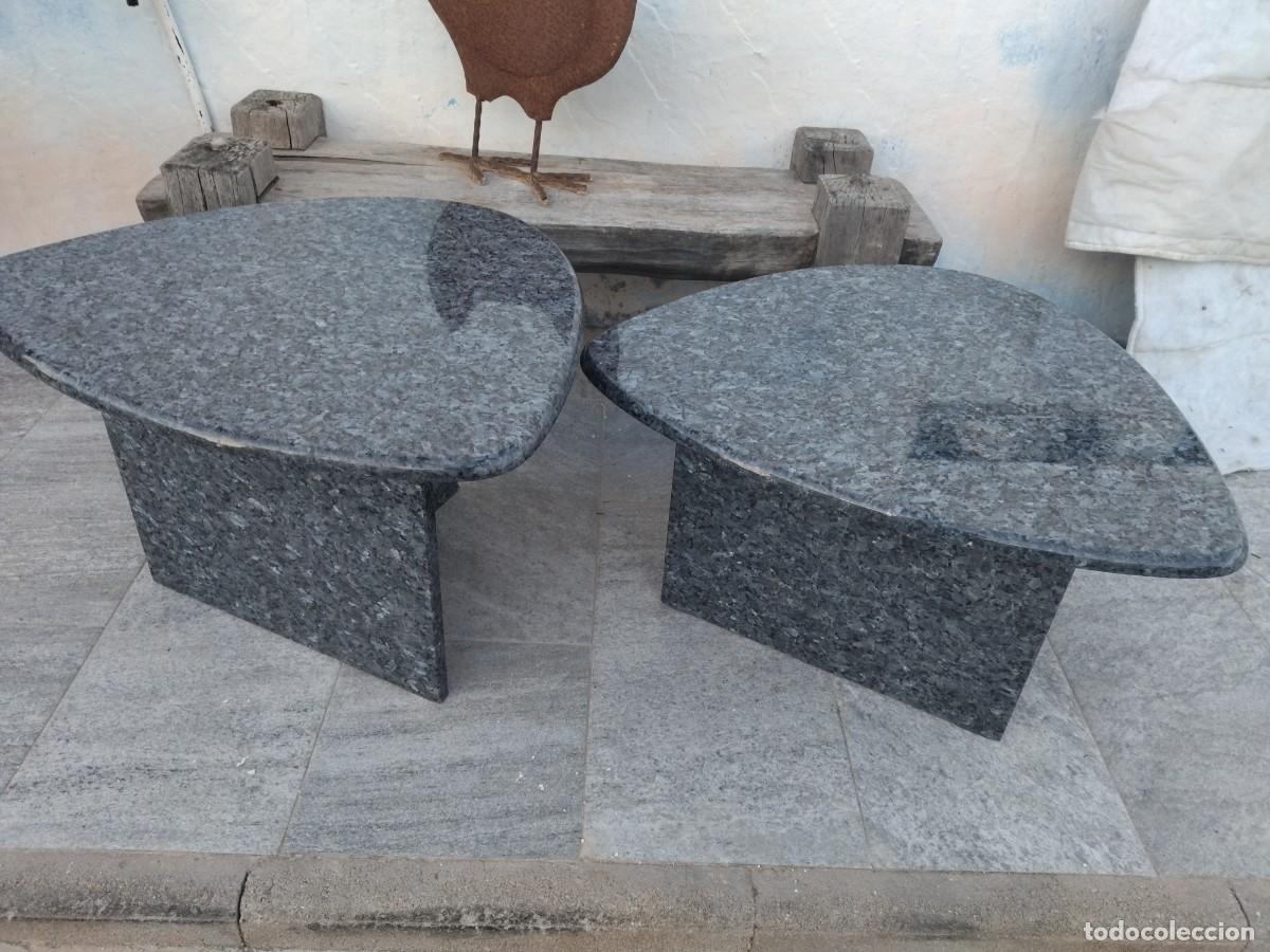 Antig&uuml;edades: Juego de 2 mesas de centro de m&aacute;rmol negro. - Foto 6