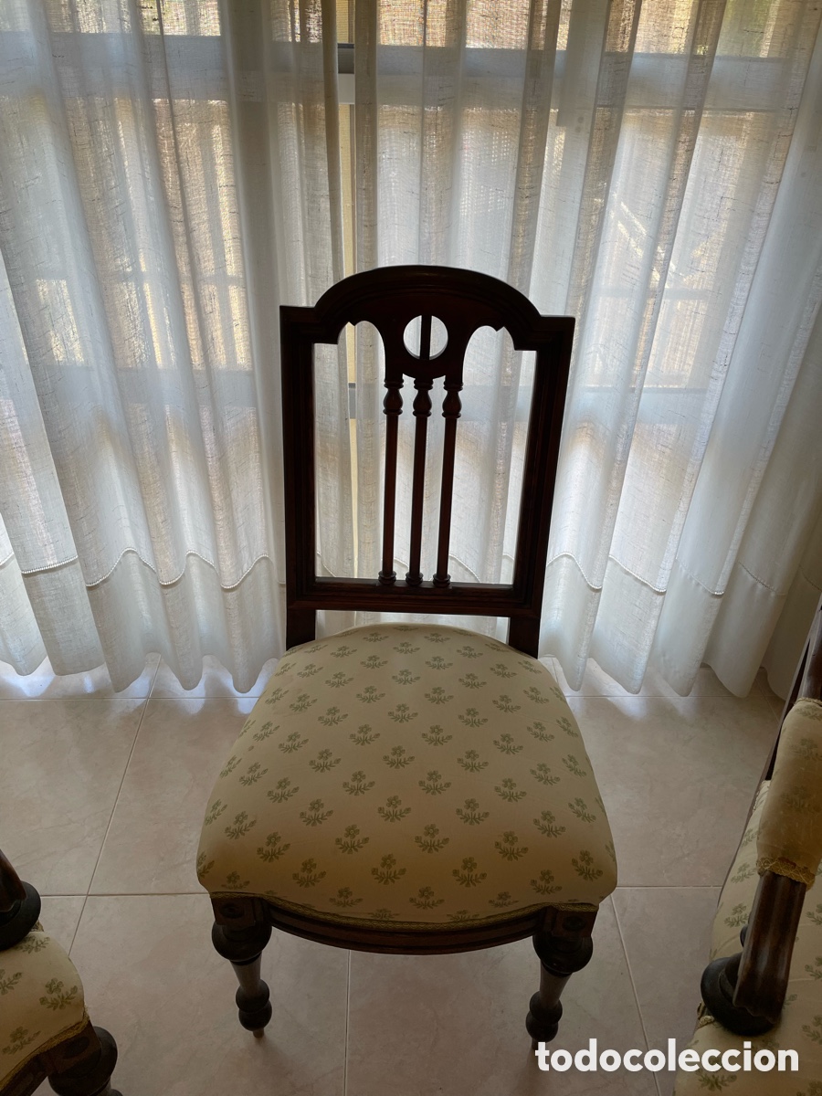 Antig&uuml;edades: Lote de 6 sillas y 2 sillones - Foto 3