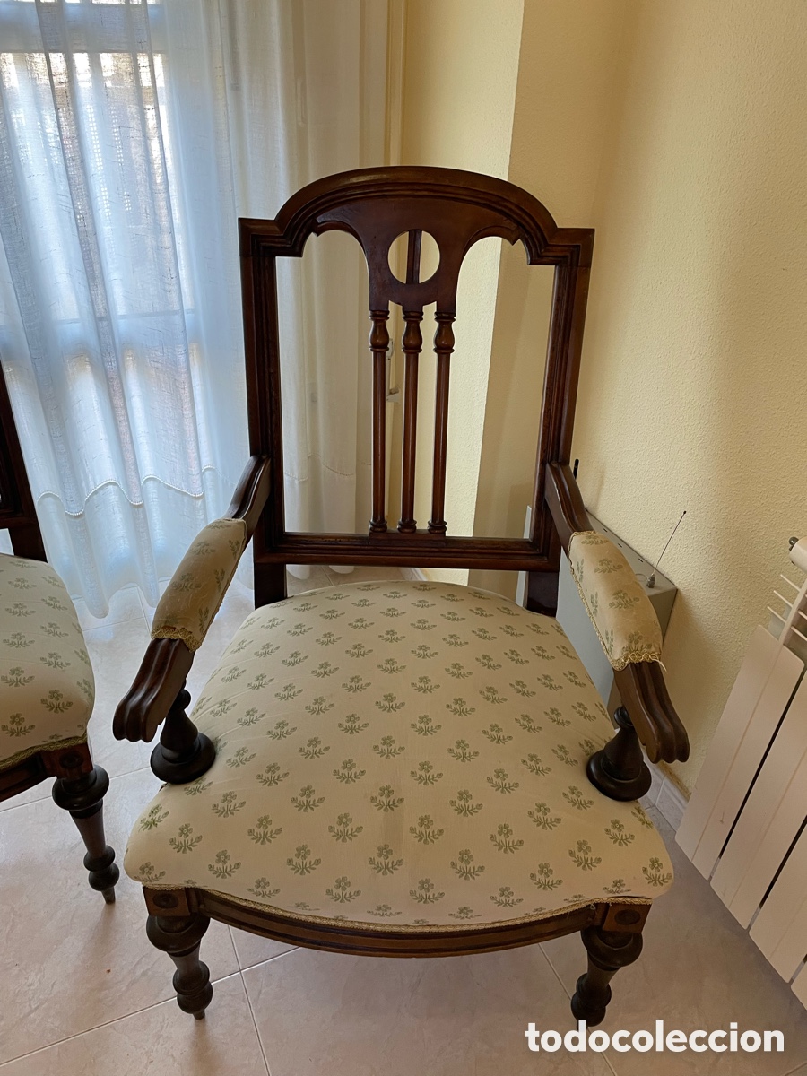 Antig&uuml;edades: Lote de 6 sillas y 2 sillones - Foto 4