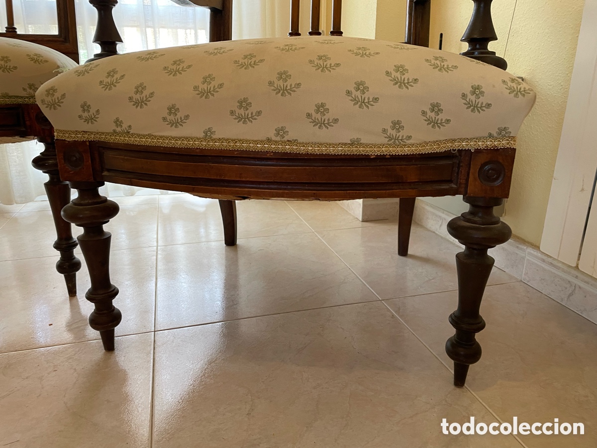 Antig&uuml;edades: Lote de 6 sillas y 2 sillones - Foto 5