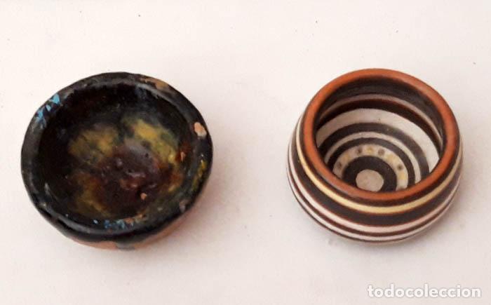 Antig&uuml;edades: 2 peque&ntilde;os recipientes de cer&aacute;mica - Foto 1