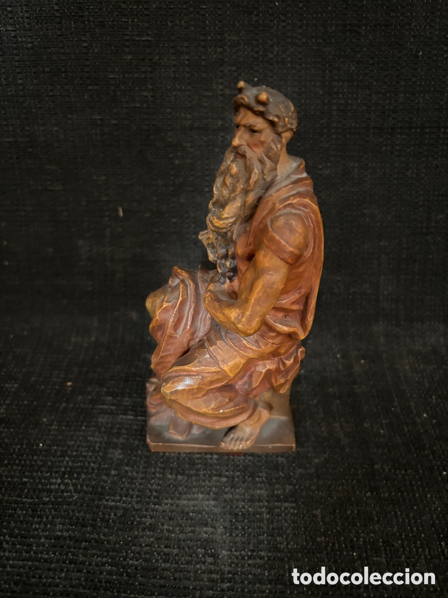 Antig&uuml;edades: Talla en madera Moises - Foto 3