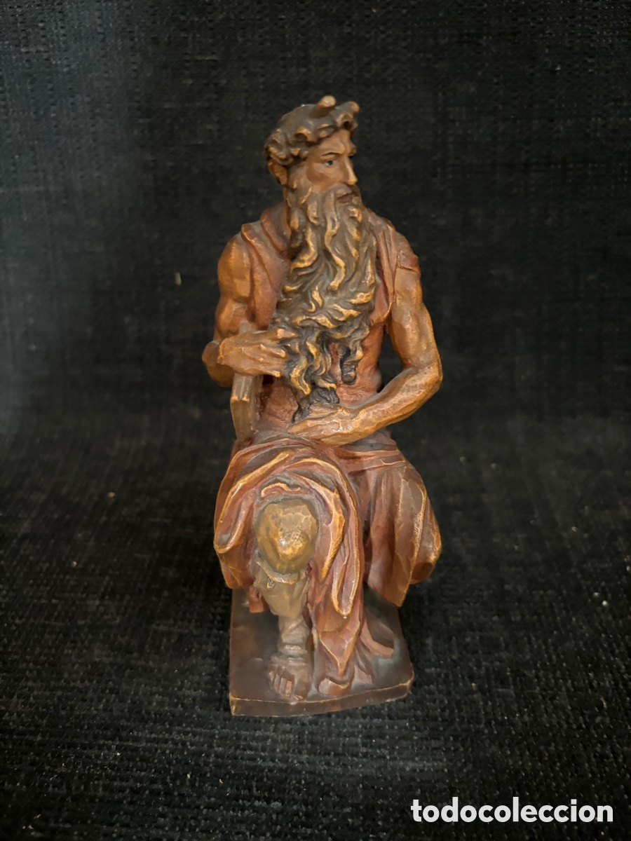 Antig&uuml;edades: Talla en madera Moises - Foto 1