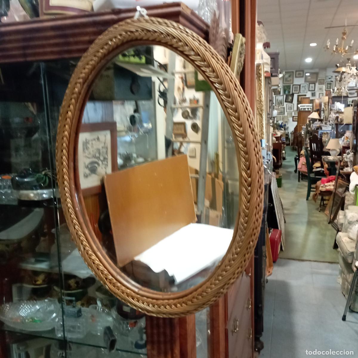 Antig&uuml;edades: espejo antiguo de ca&ntilde;a - Foto 1