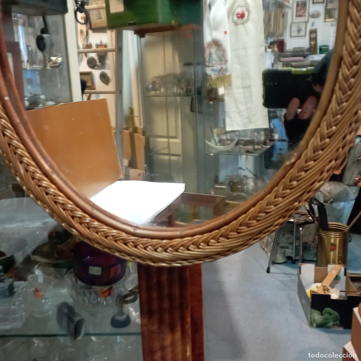 Antig&uuml;edades: espejo antiguo de ca&ntilde;a - Foto 2