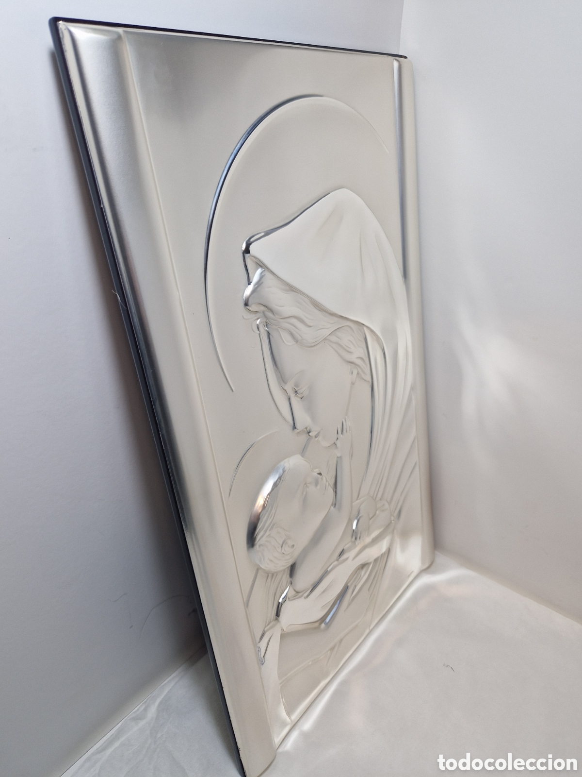 Antig&uuml;edades: Cuadro Virgen con ni&ntilde;o de Plata 925 - Foto 6