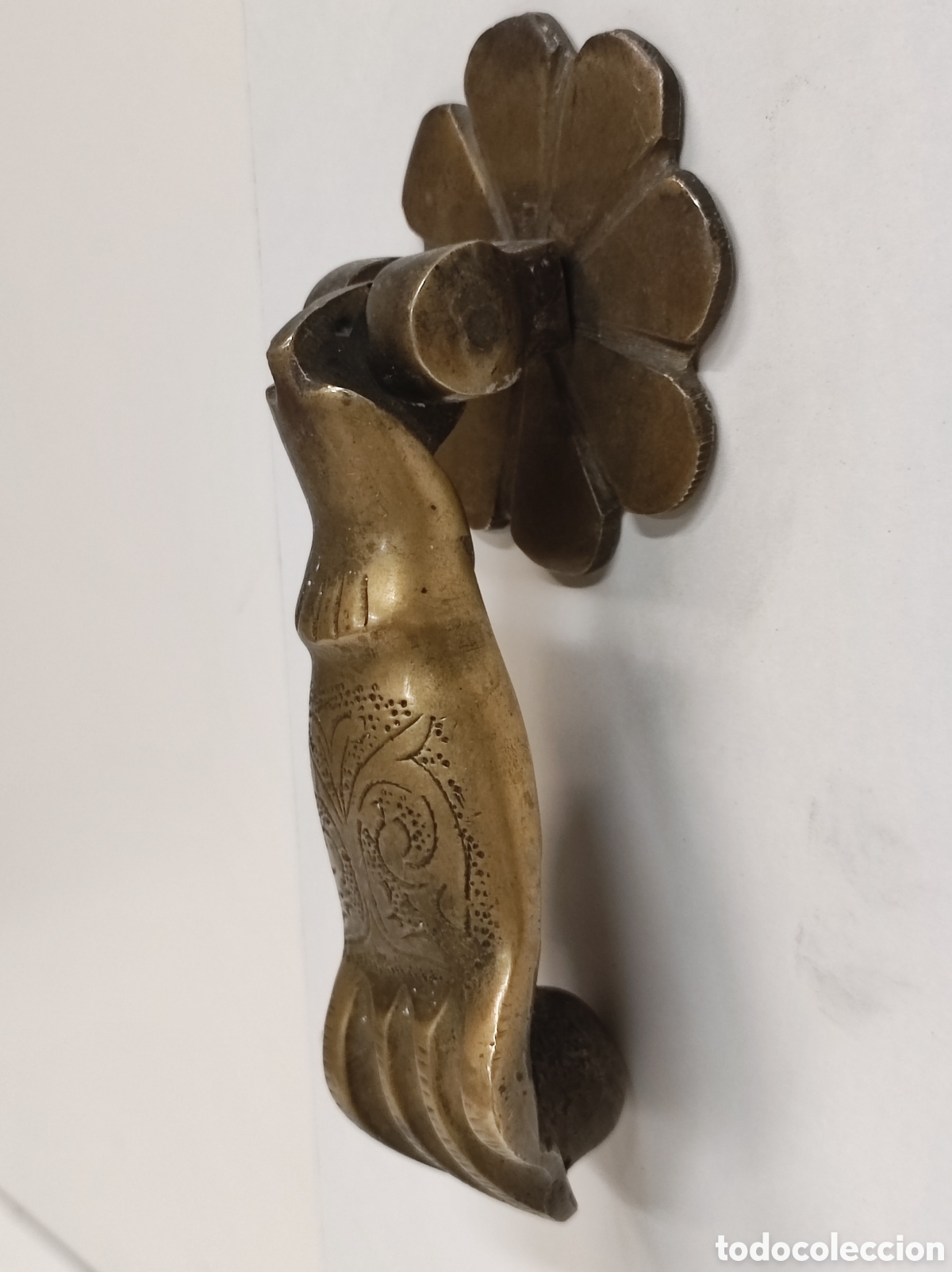Antig&uuml;edades: Llamador Mano F&aacute;tima Bronce aldaba - Foto 1