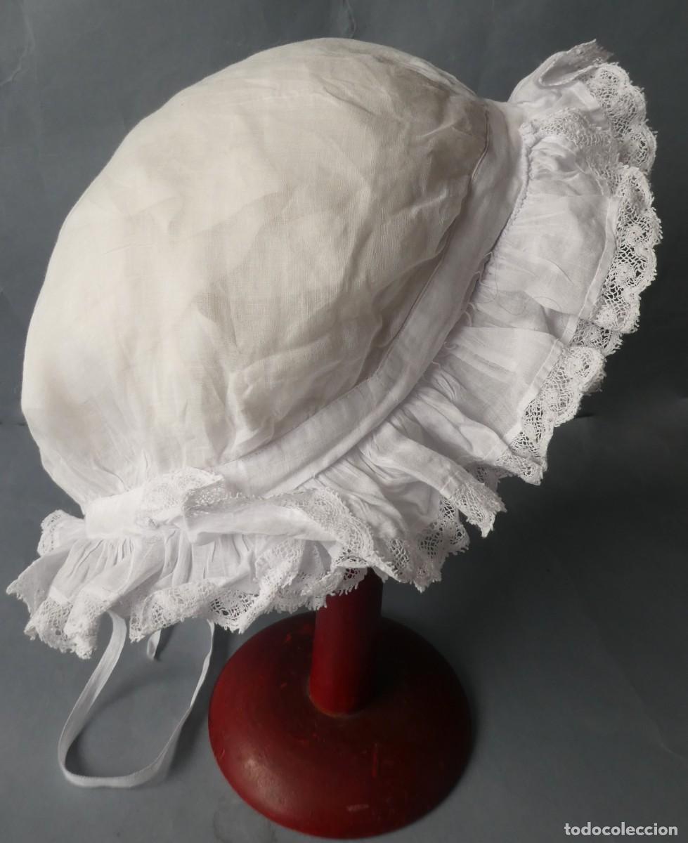 Antig&uuml;edades: ANTIGUO GORRO CON ENCAJE PPIO.S.XX - Foto 1