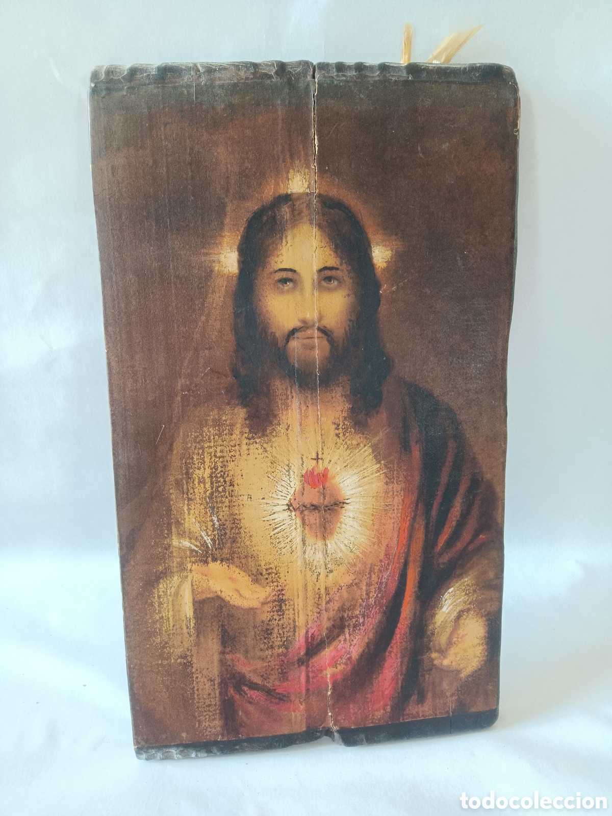 Antig&uuml;edades: Antiguo retablo coraz&oacute;n de jes&uacute;s - Foto 1