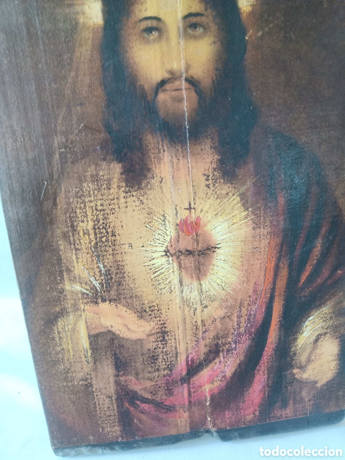 Antig&uuml;edades: Antiguo retablo coraz&oacute;n de jes&uacute;s - Foto 5