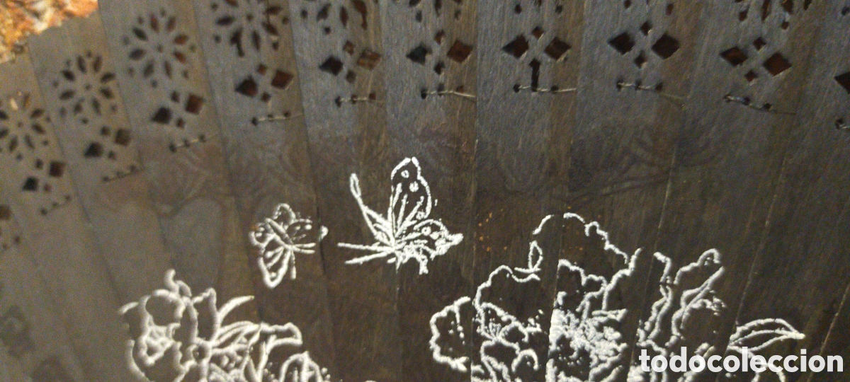 Antig&uuml;edades: Abanico de madera , pintado - Foto 9